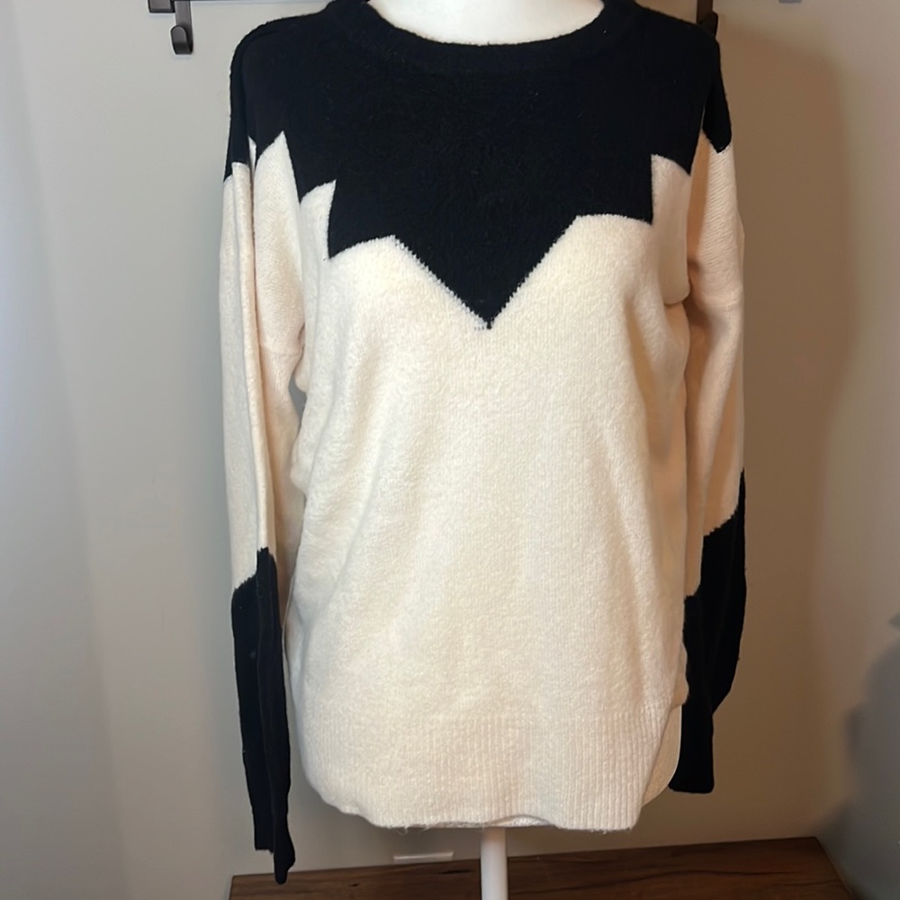 Lush Geometric Balloon Sleeve Sweater